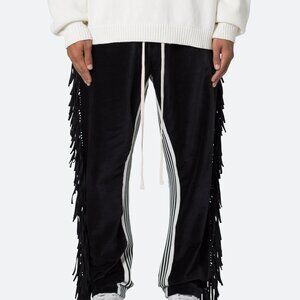 mnml Fringe Velour Sweatpants - Black Size MBlack / M
